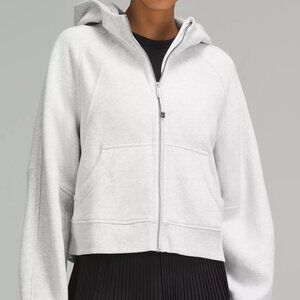 Scuba Oversized Full-Zip Hoodie Heathered Core Ultra Light Grey XS/S